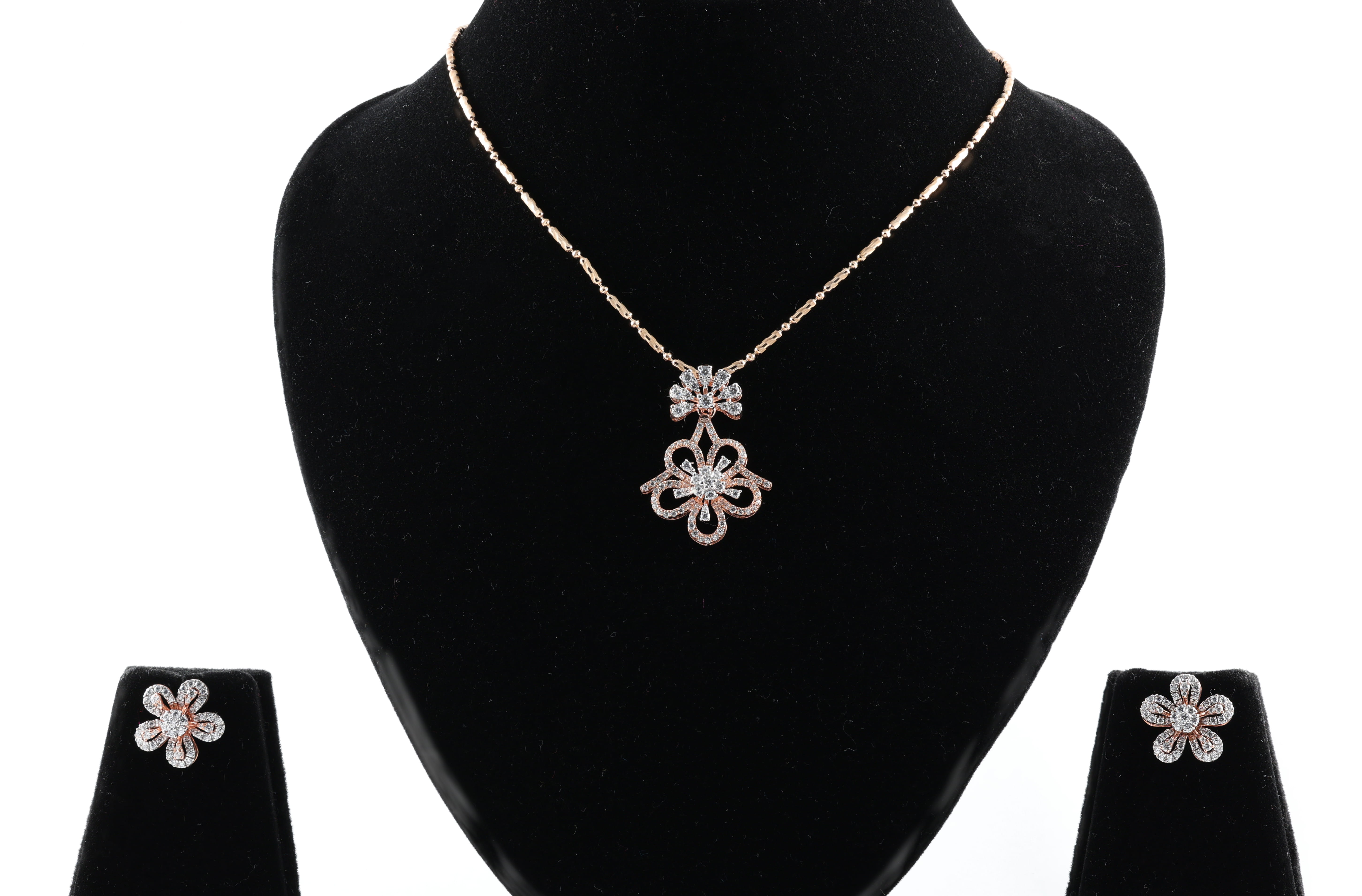 Blossom Diamond Pendant Set