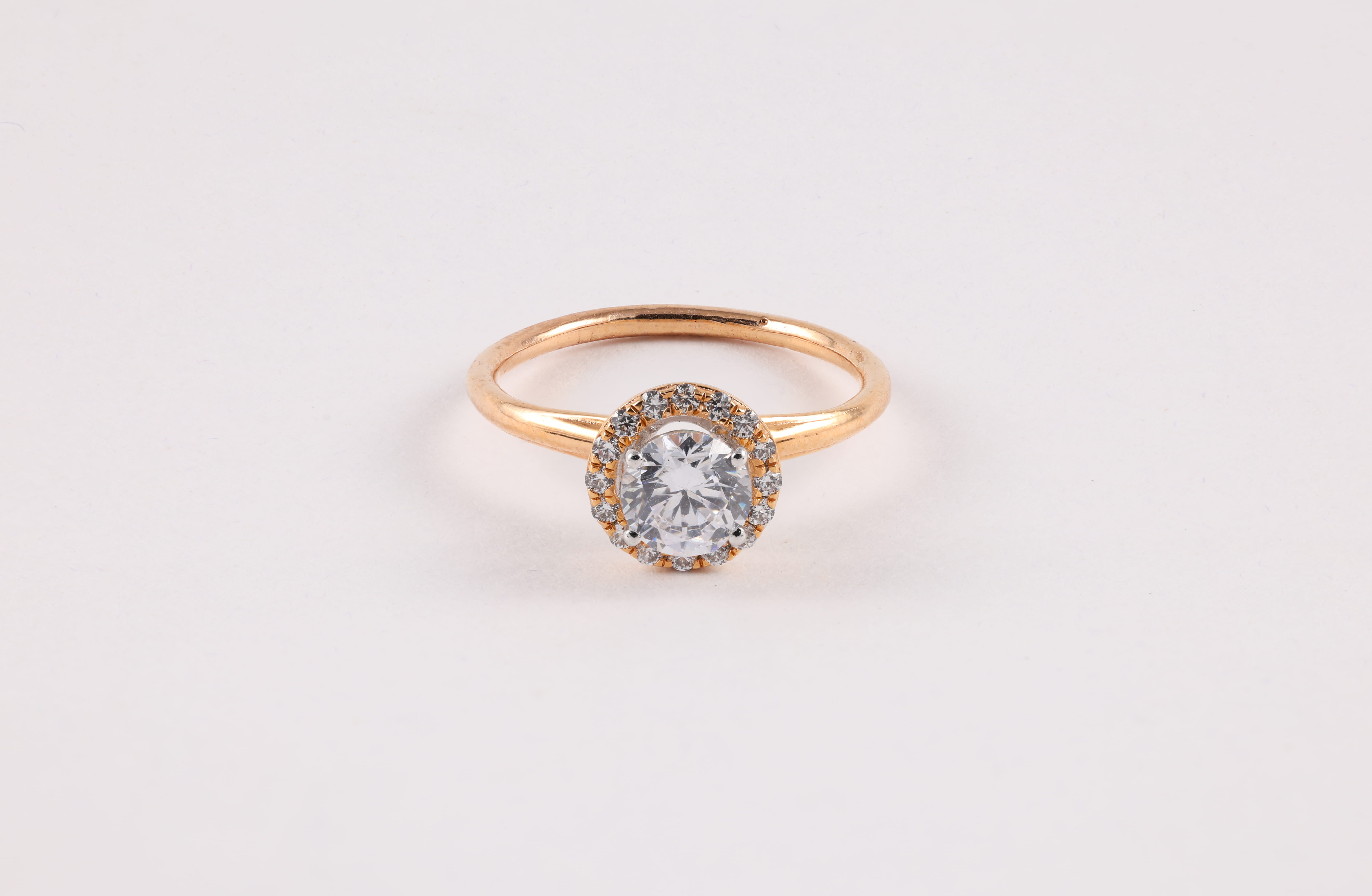 Rose Gold Classic Diamond Halo Ring