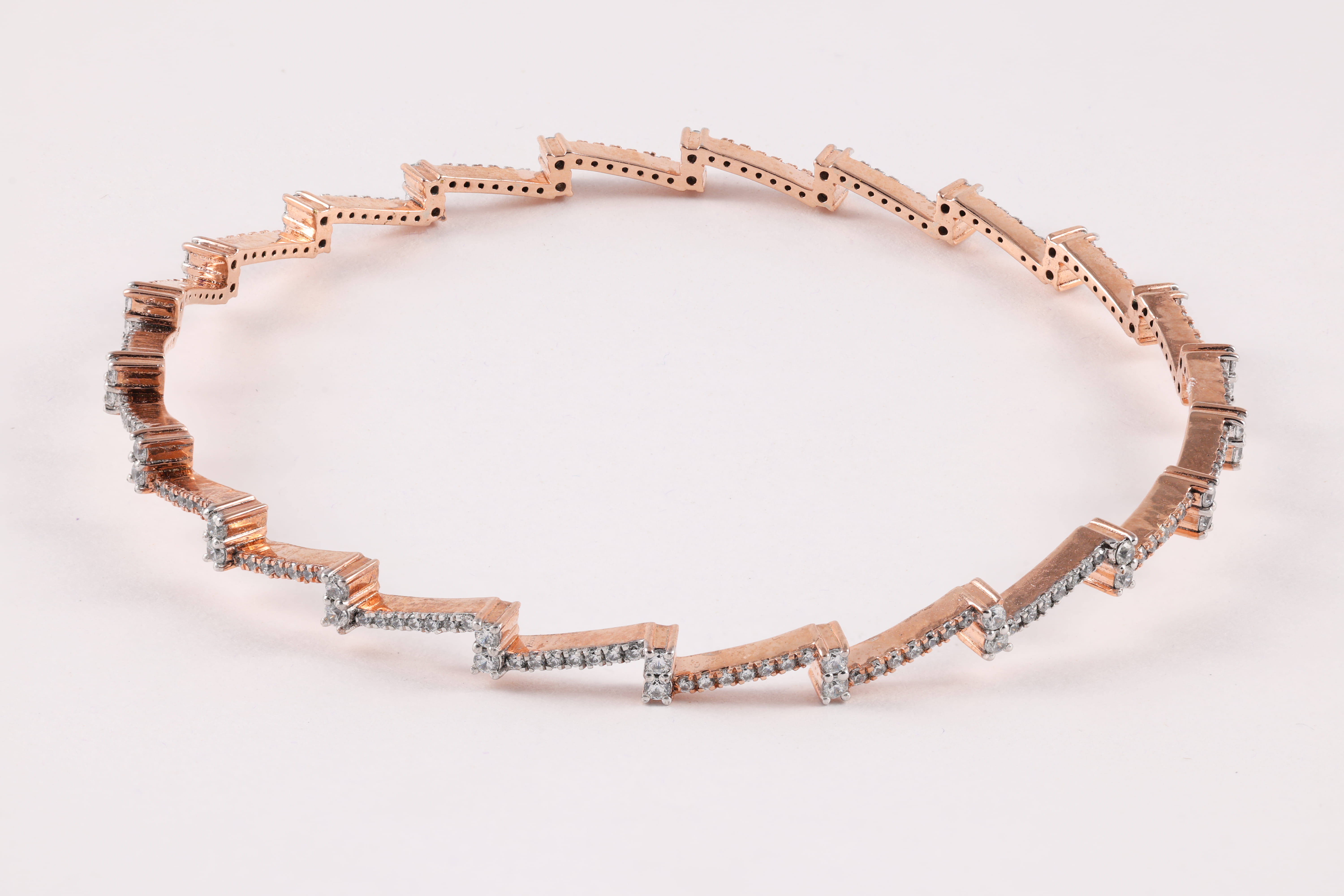 "Zigzag Sparkle" Diamond Bangle