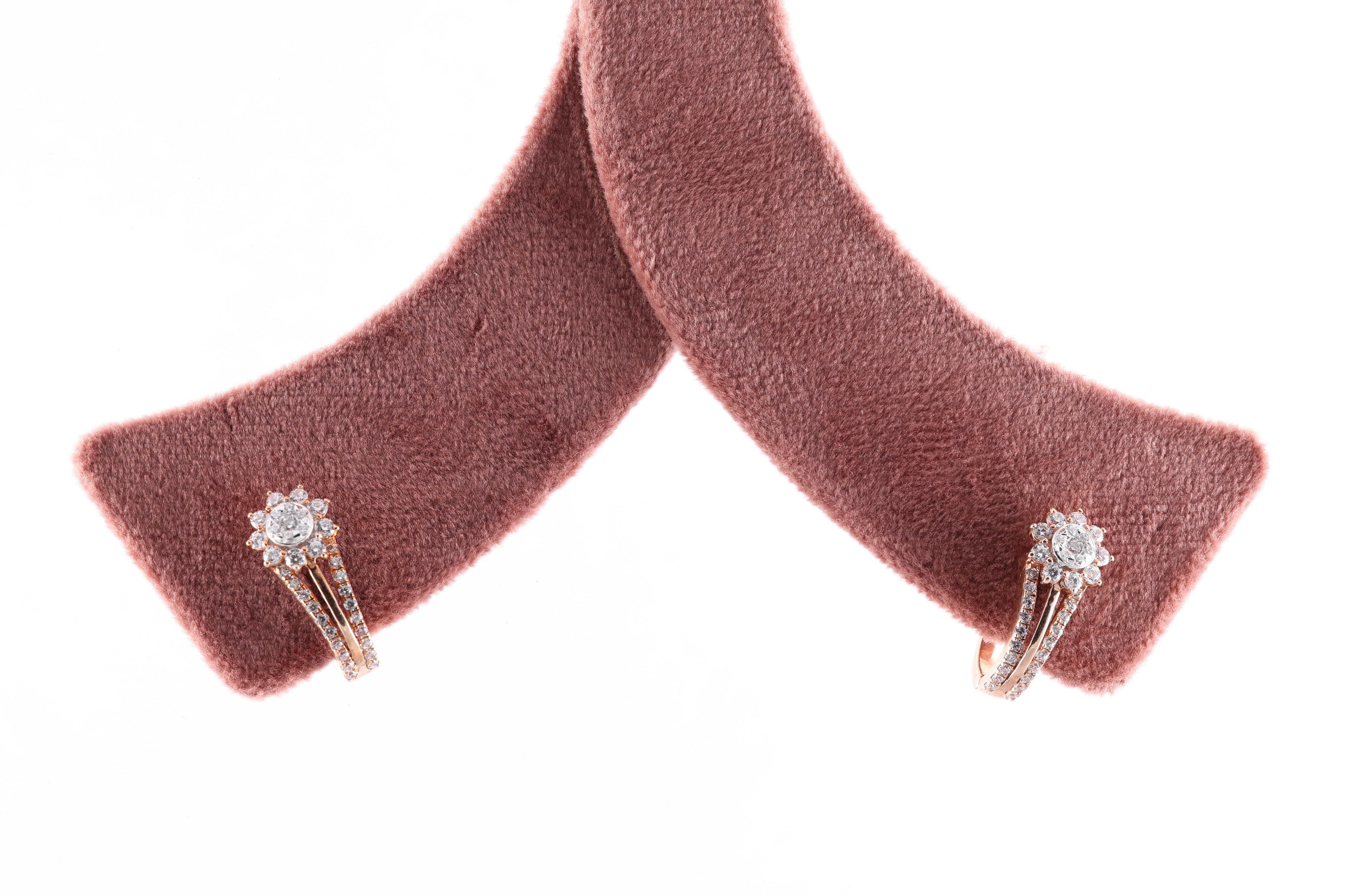 "Blossom Curl" Diamond Earrings