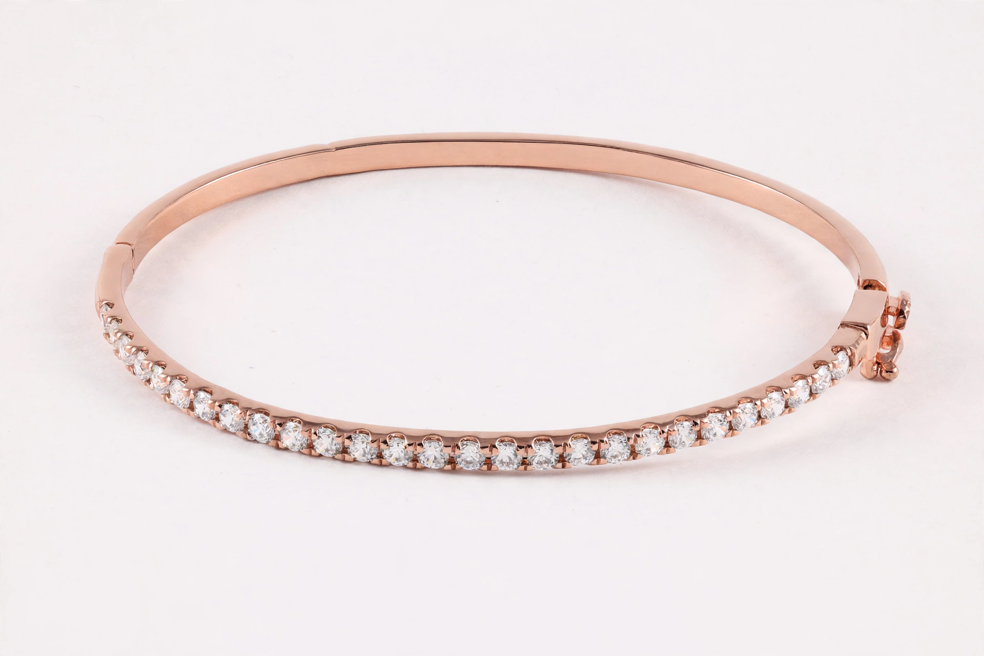 Rose Gold Diamond Half-Eternity Bangle