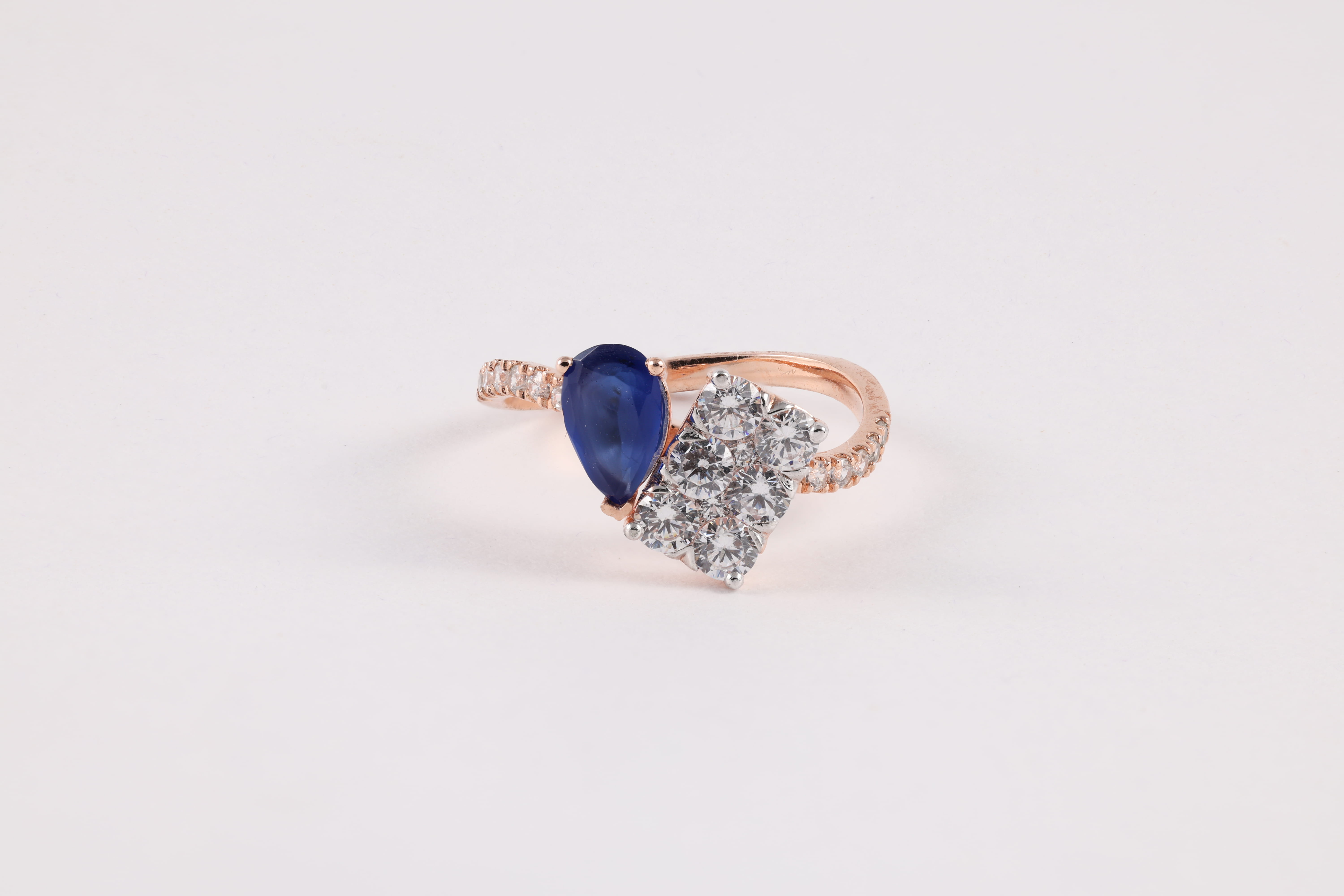 Rose Gold Sapphire and Diamond Toi et Moi Ring
