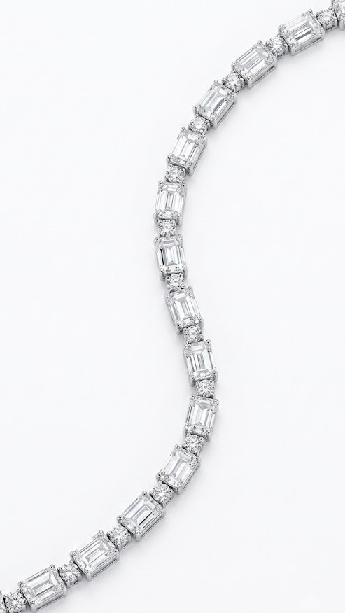 Emerald Cut Diamond Tennis Bracelet