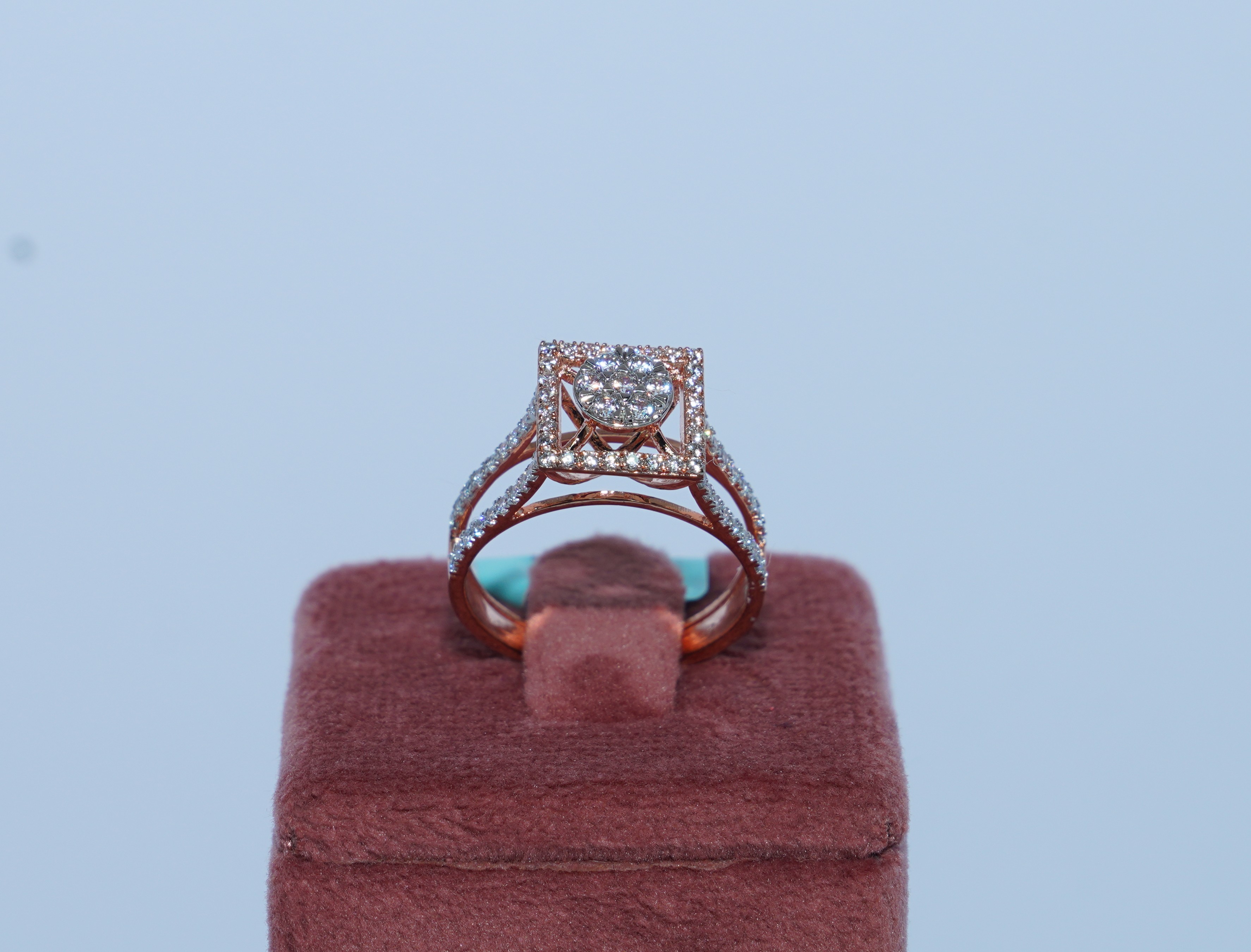 Royal Halo Square Diamond Ring