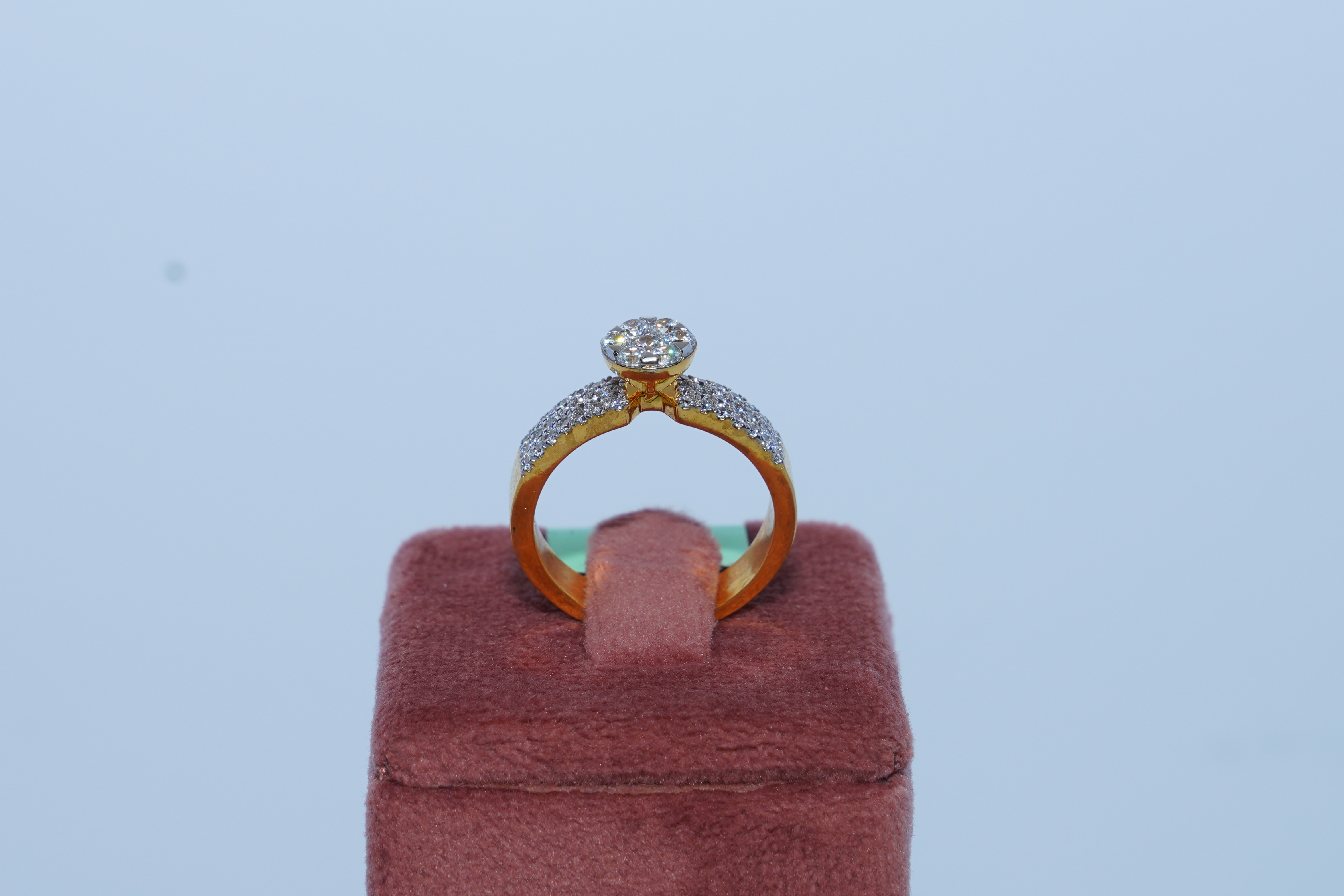 Golden Crown Solitaire Ring