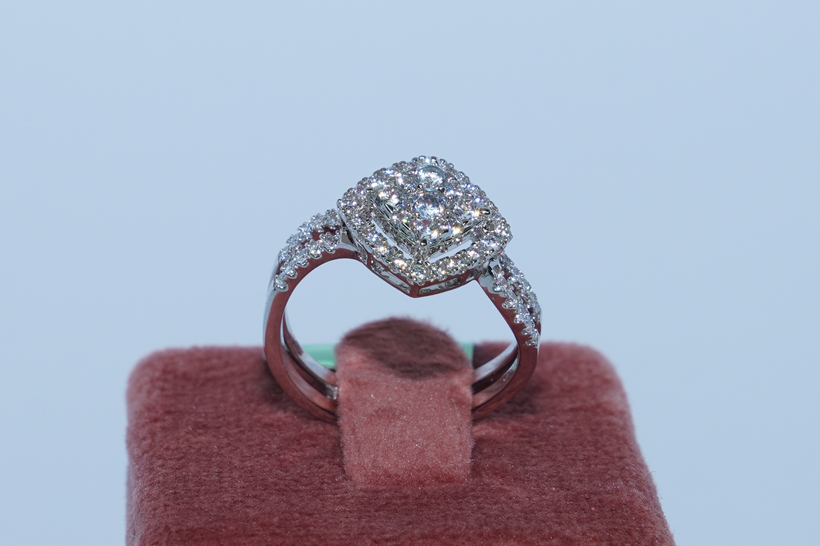 Regal Sparkle Halo Ring