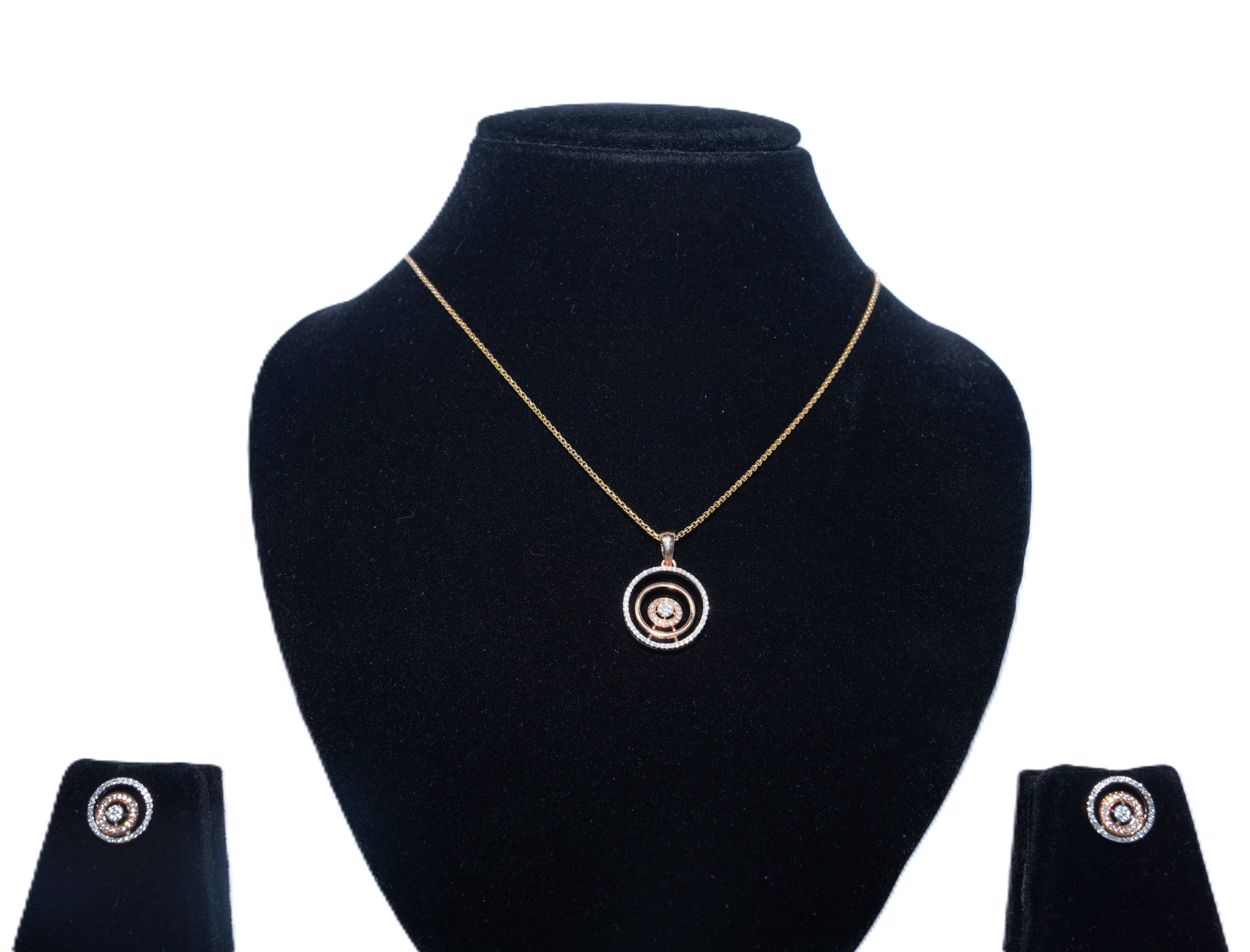 Eternal Orbit Diamond Pendant Set