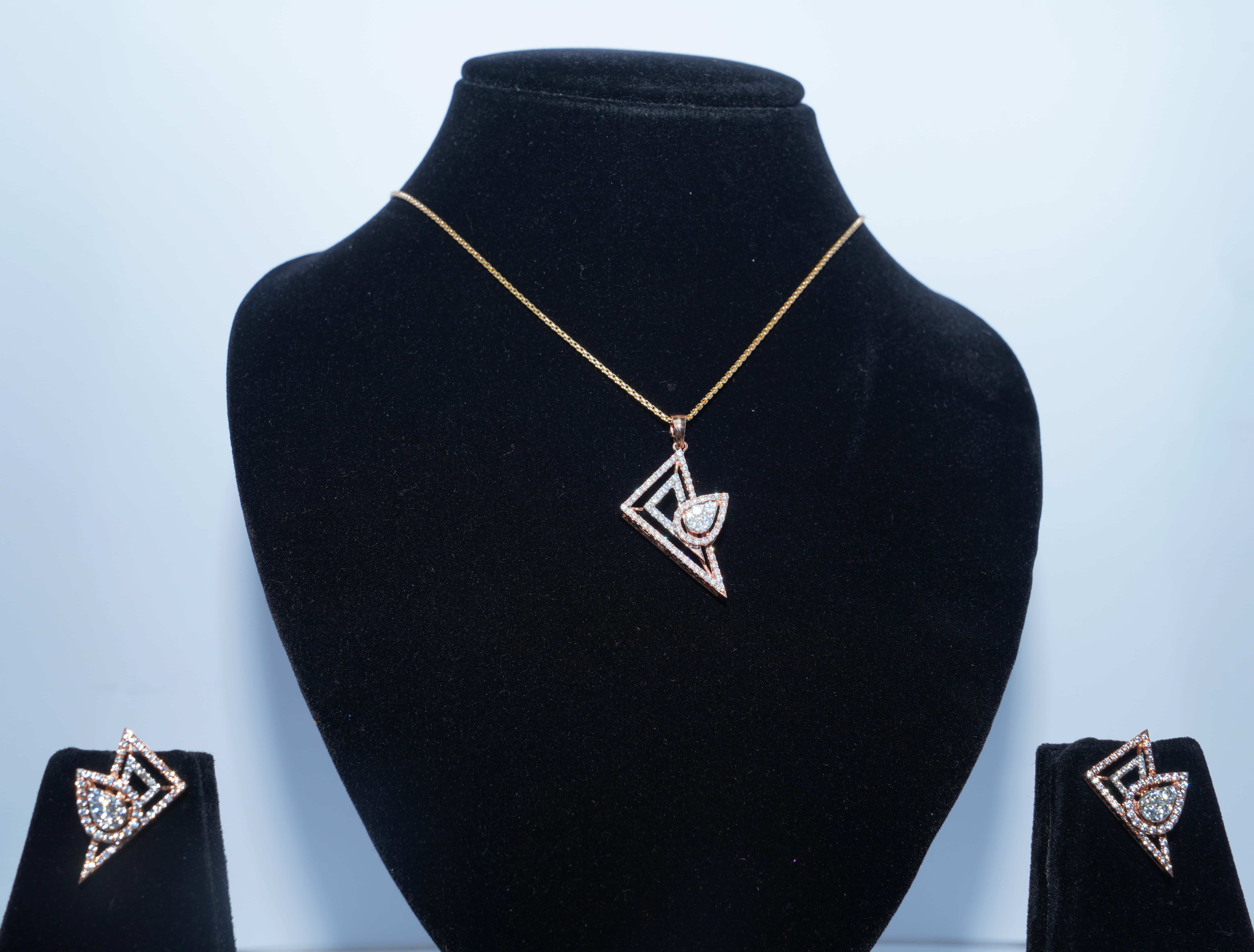 Infinity Prism Diamond Pendant Set