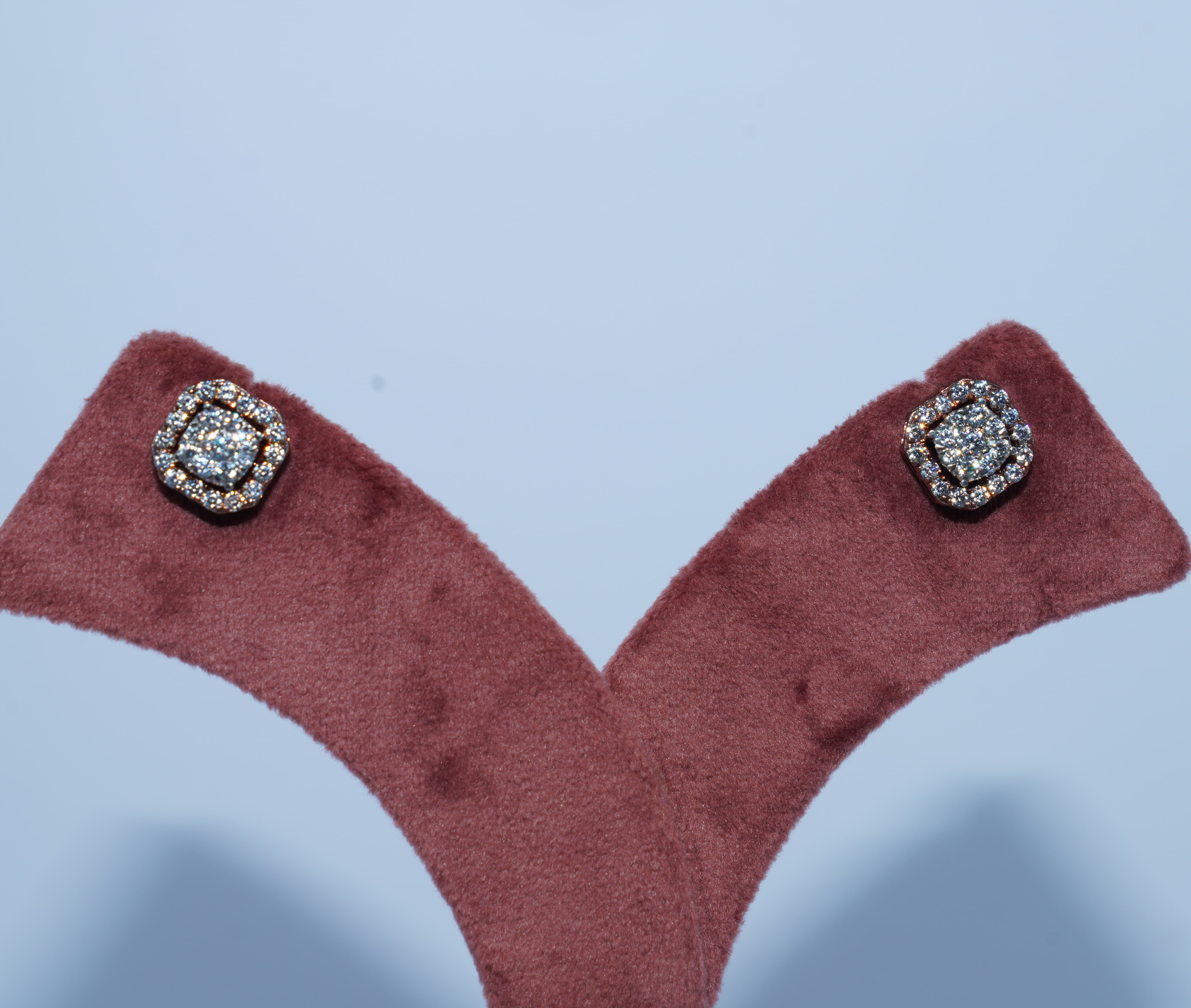 Rosé Bloom Diamond Stud Earrings