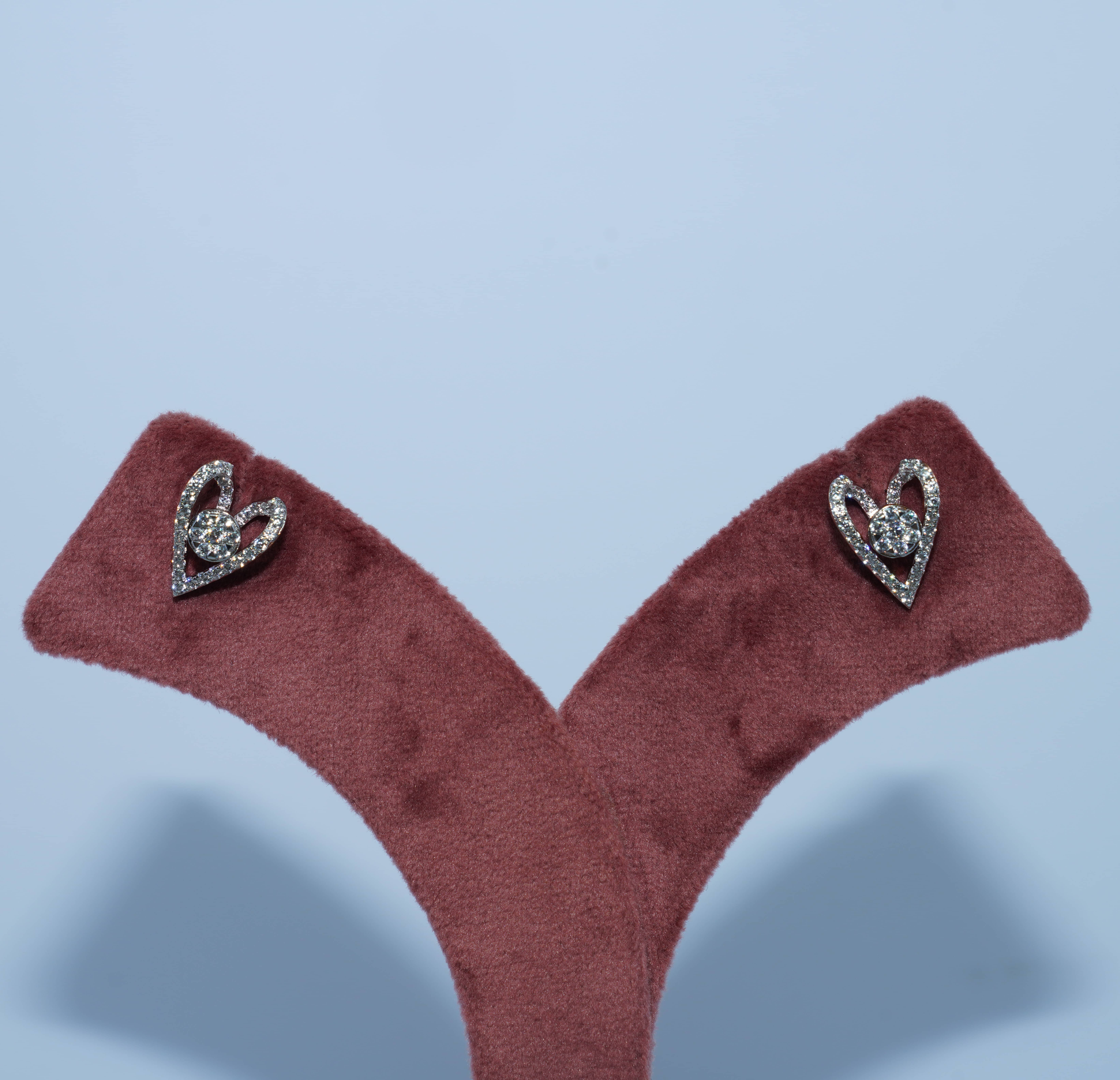 Heart Glow Diamond Stud Earrings