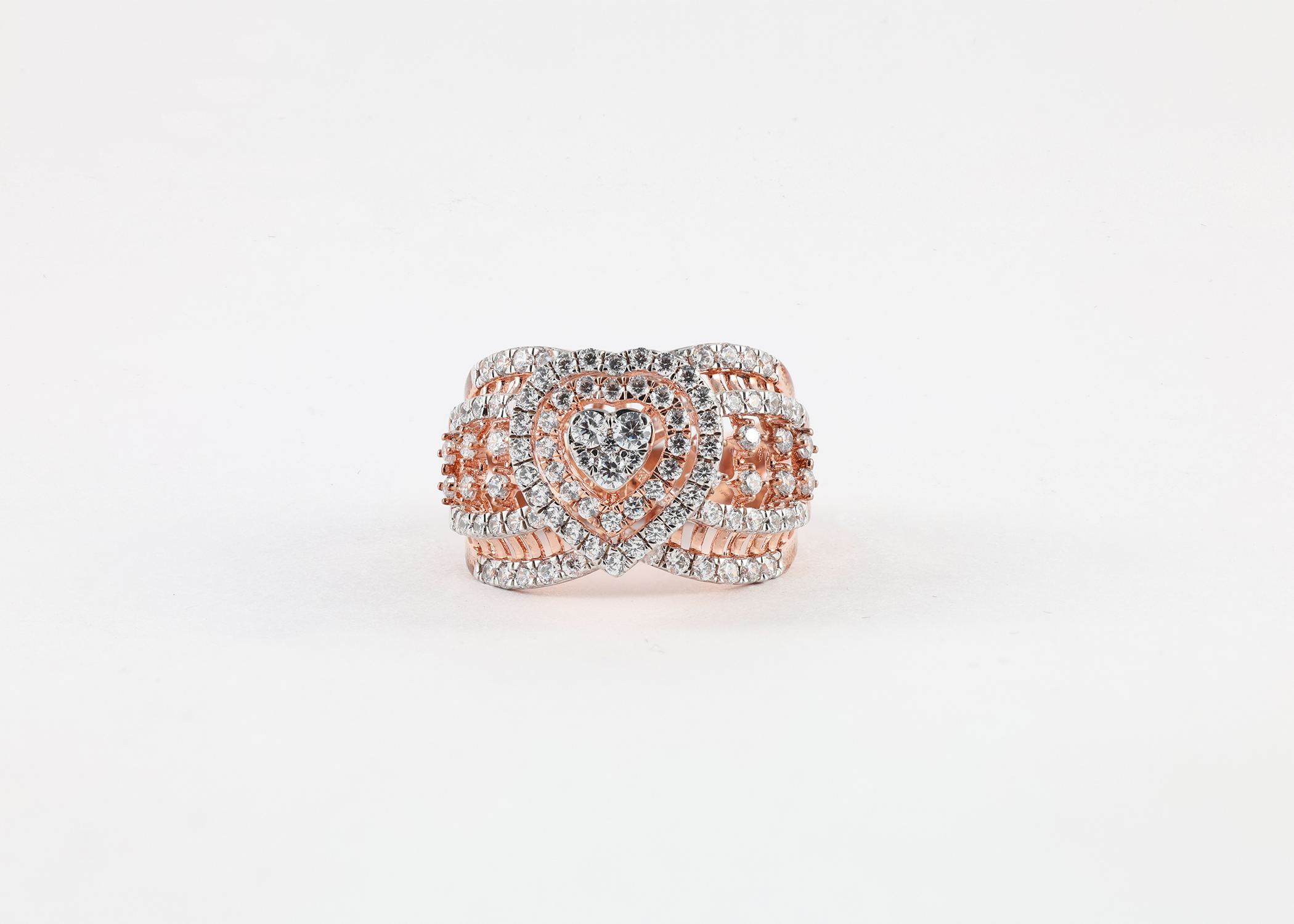 Multiple Heart Crown Diamond Ring