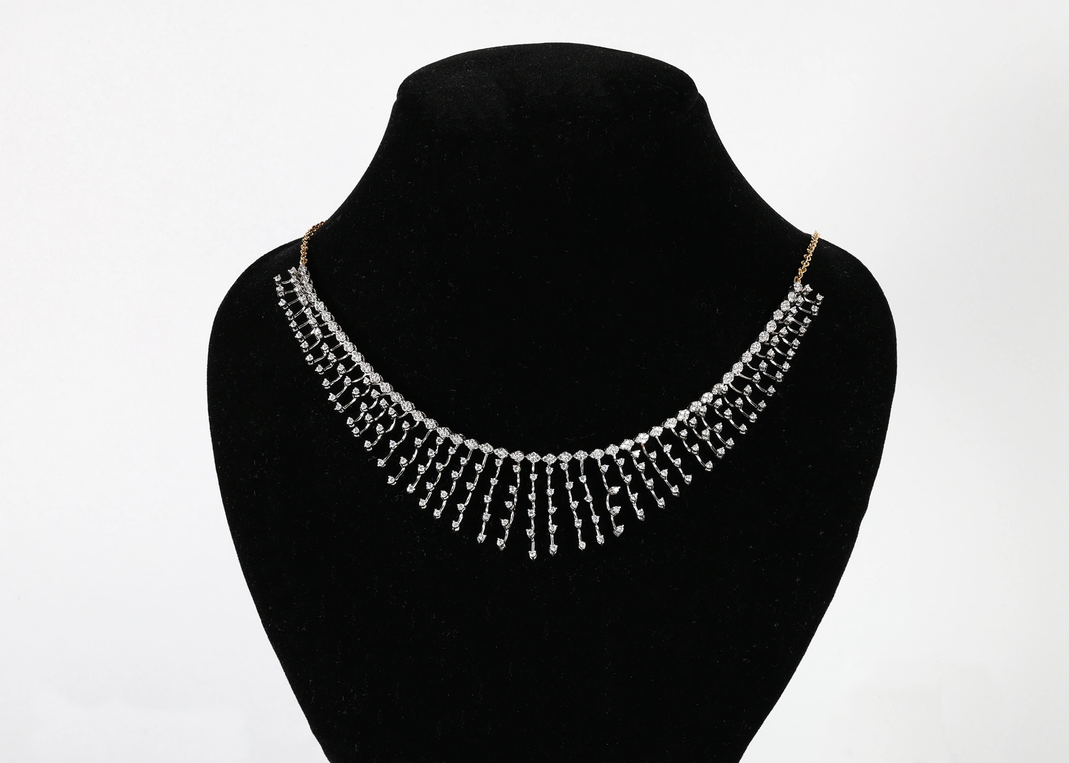 Royal Fringe Real Gold Diamond Necklace