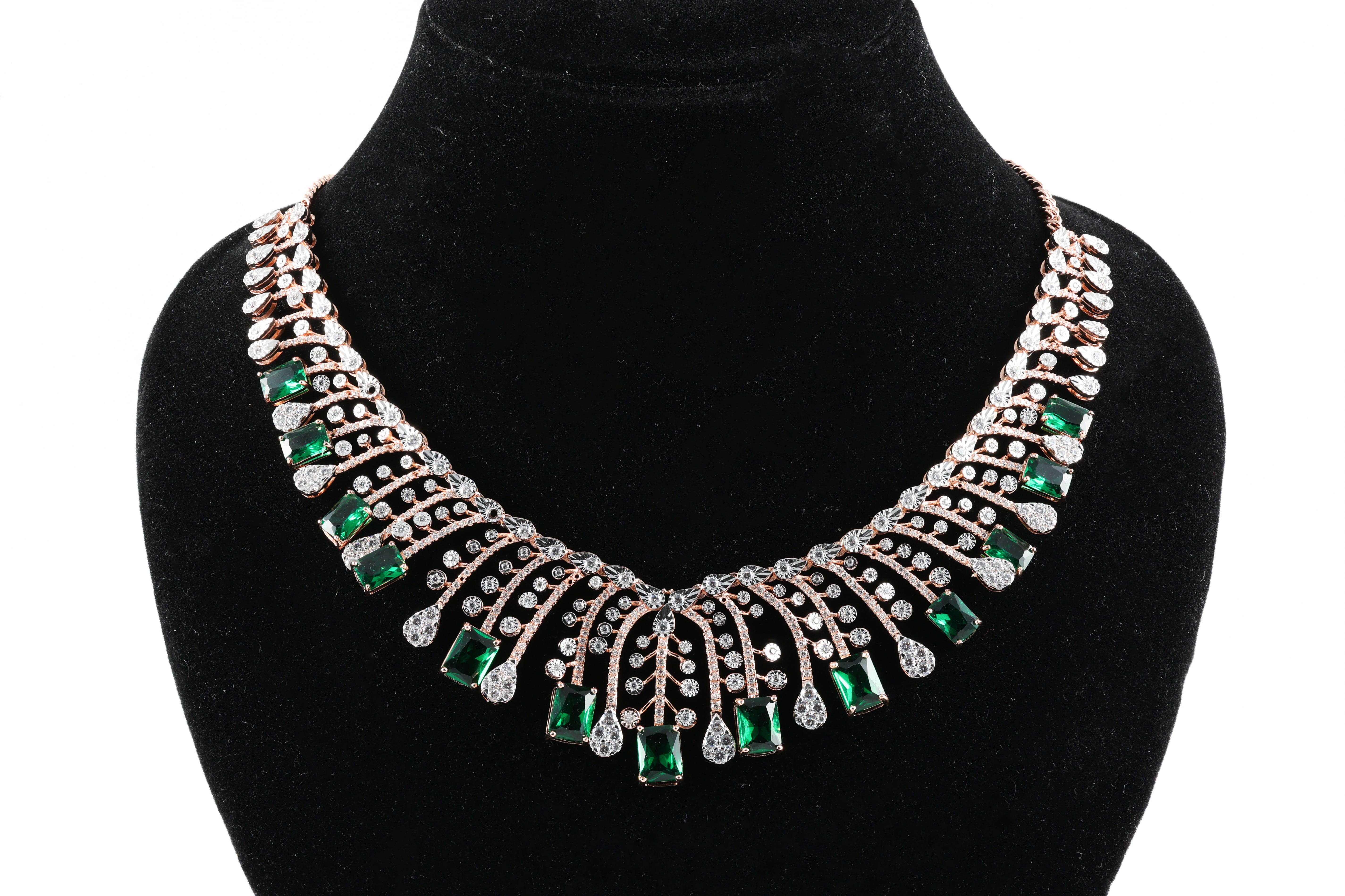 Emerald Fountain Statement Necklace