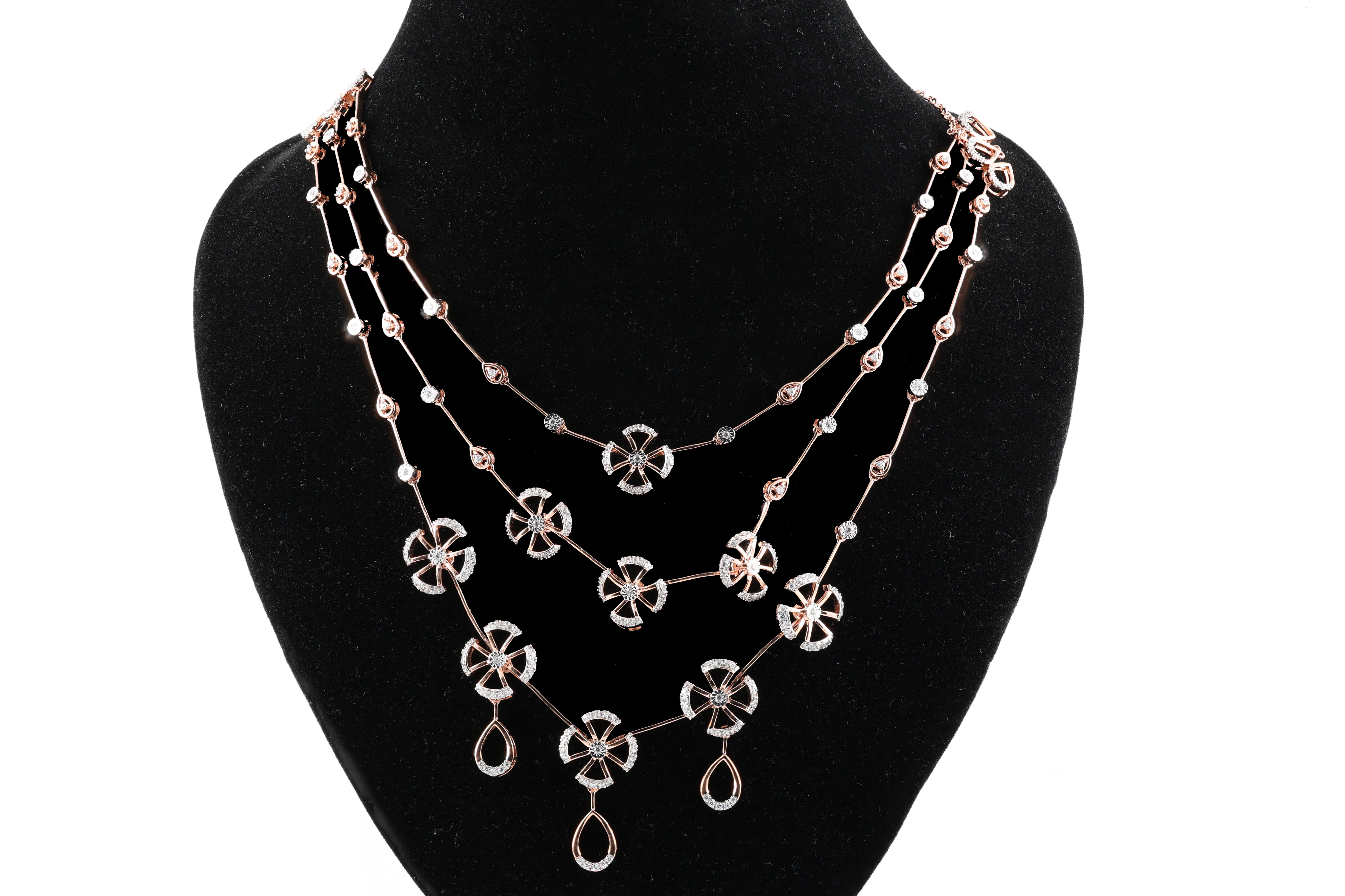 Layered Floral Cascade Necklace