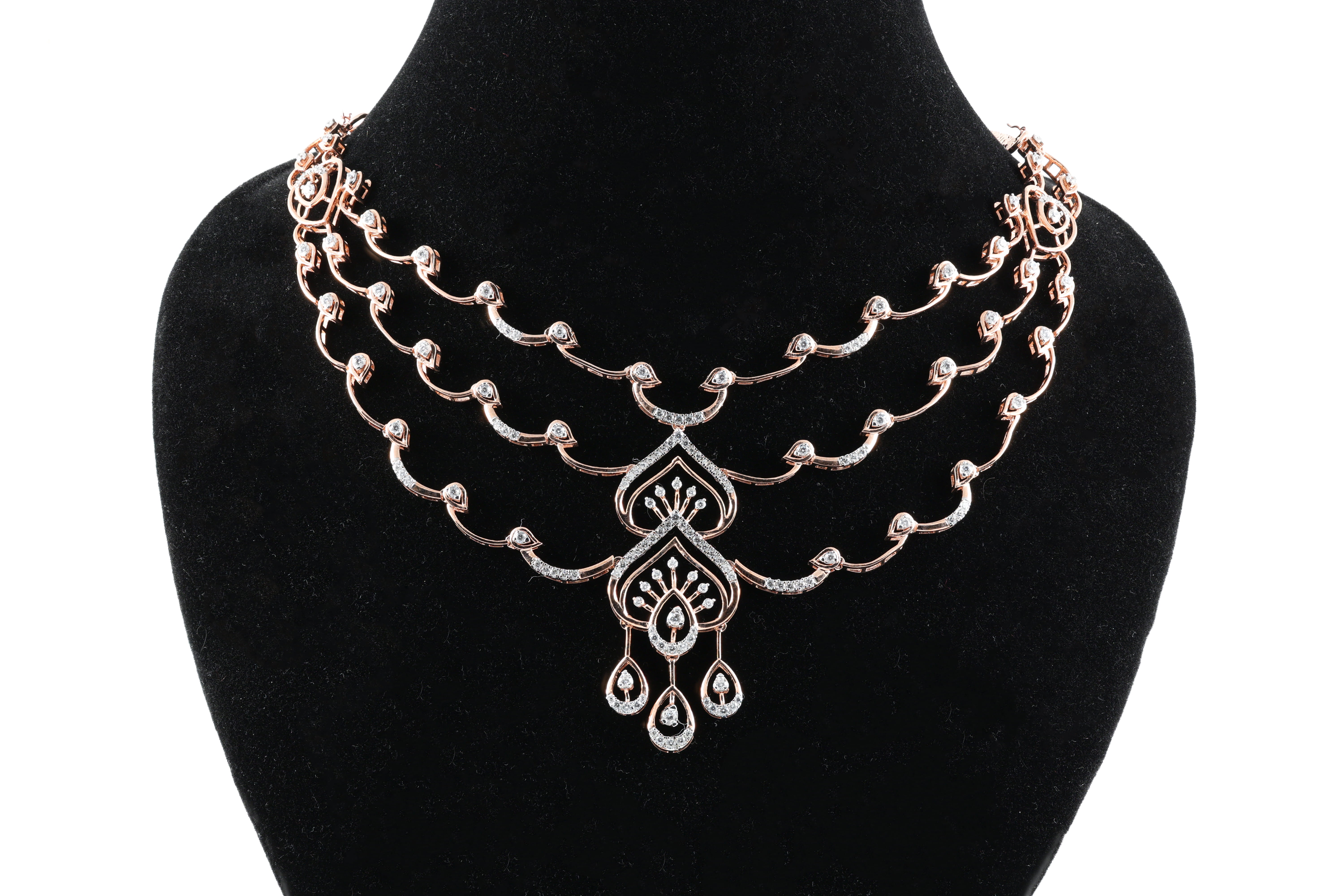 Layered Peacock Bloom Necklace