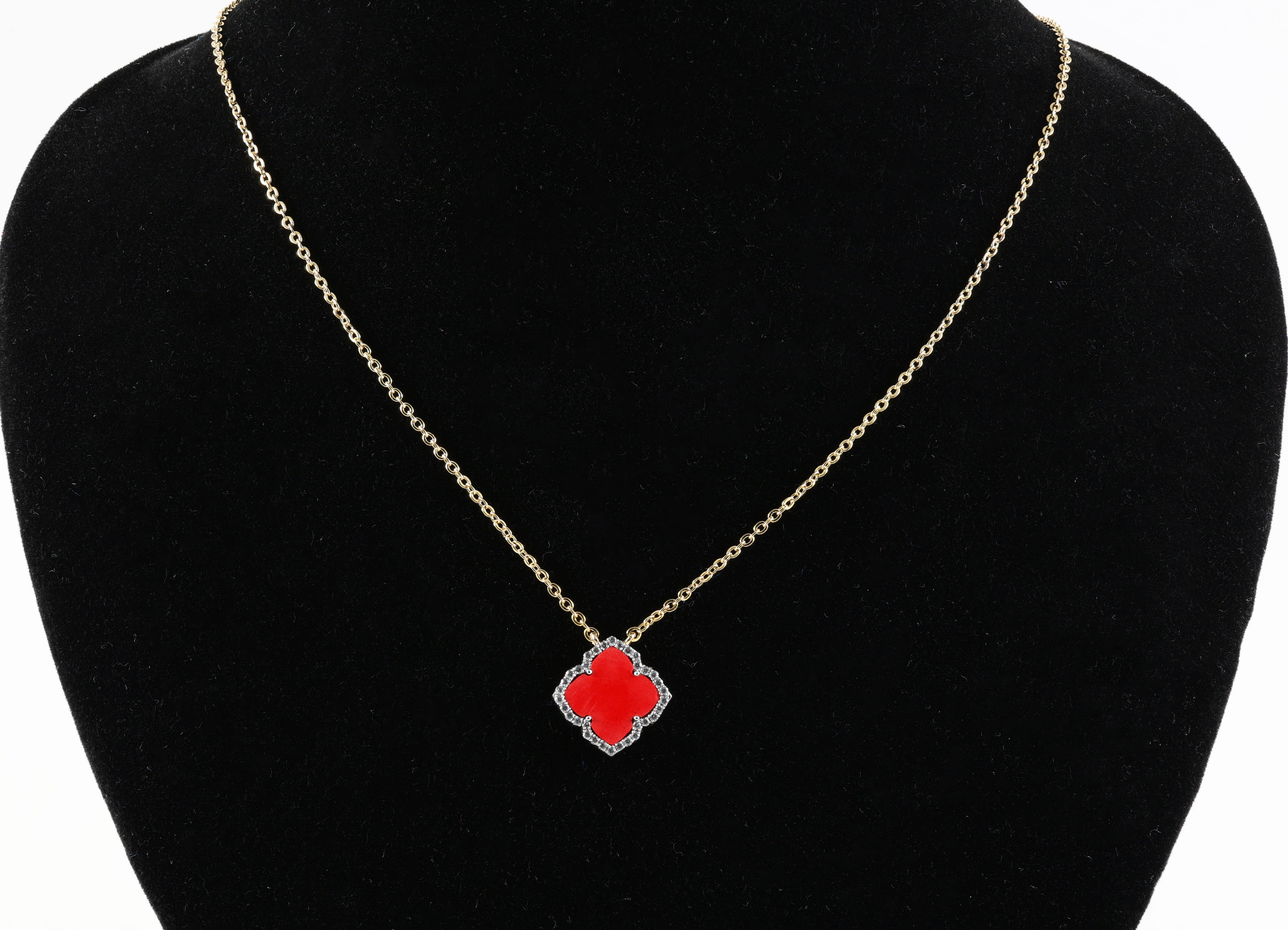 Red Clover Halo Pendant