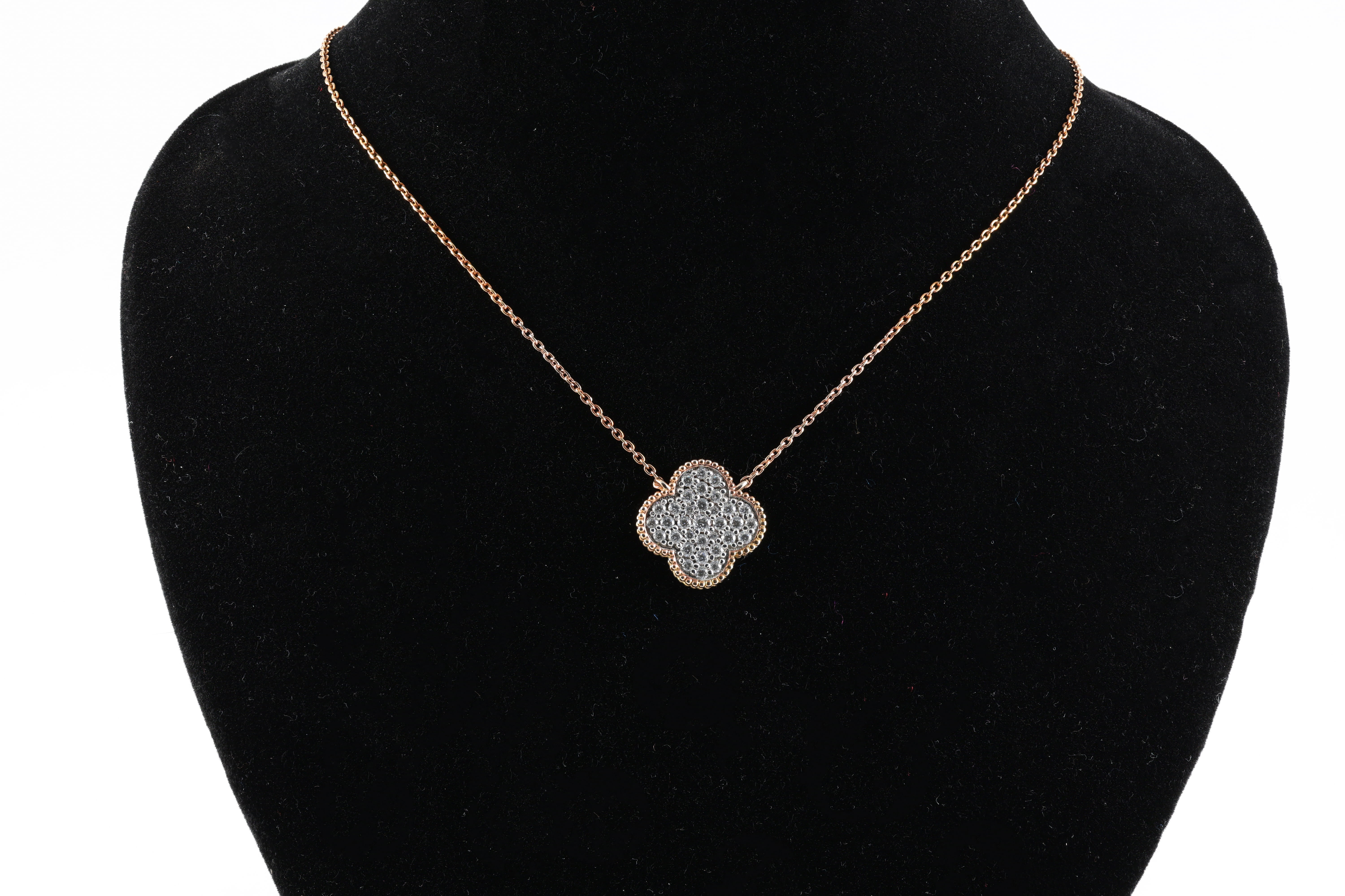 Pave Clover Beaded Pendant