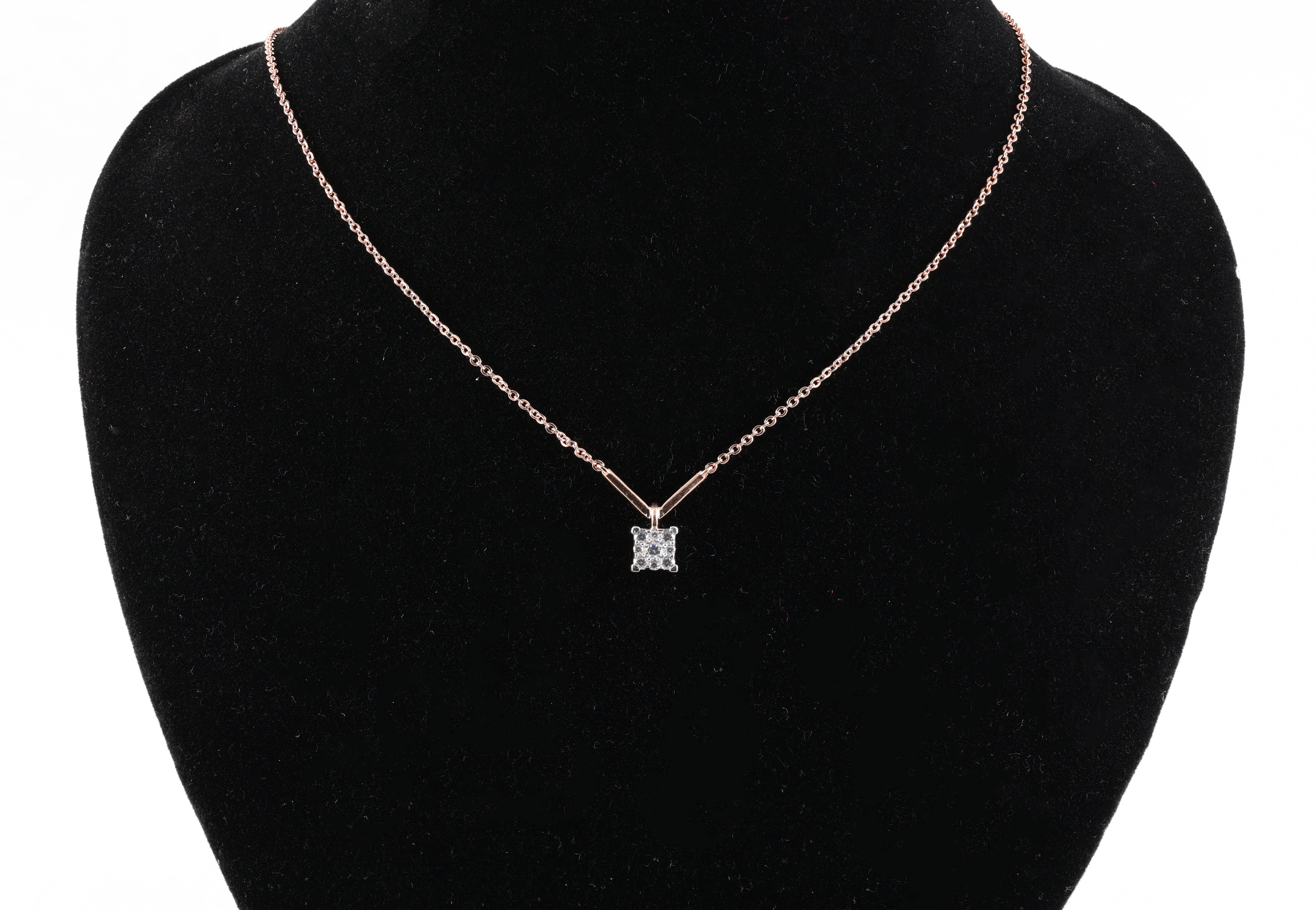 Diamond Square Solitaire Pendant