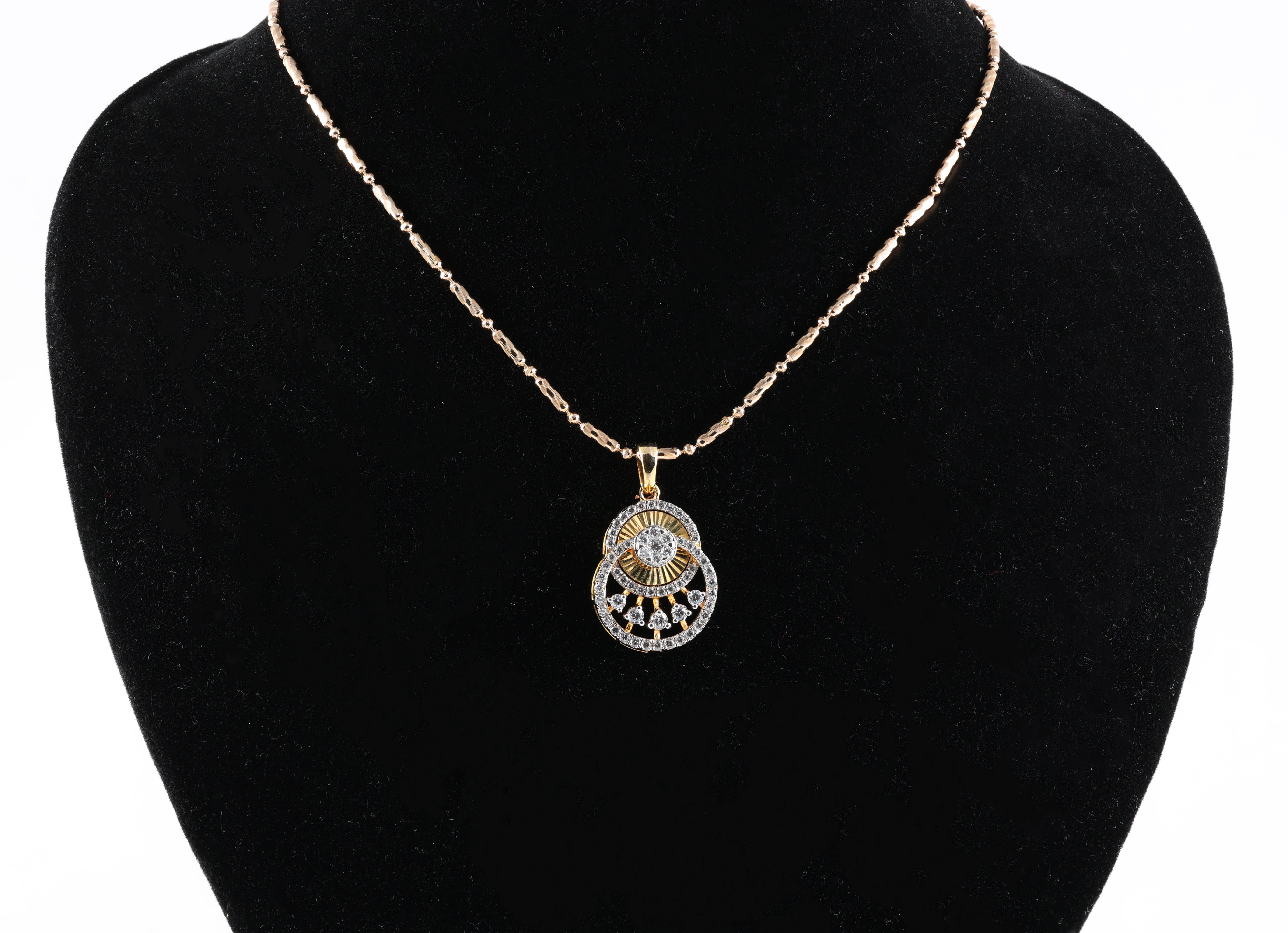 Golden Sunburst Halo Pendant Sat
